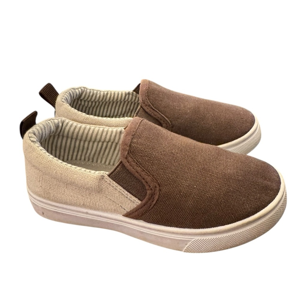 Okilol Kids Slip-On Brown Canvas Shoes size 9